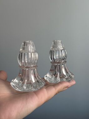 Salt & Pepper Shakers 3" Glass Cut Made in Occupied Japan Vintage Table Dining
